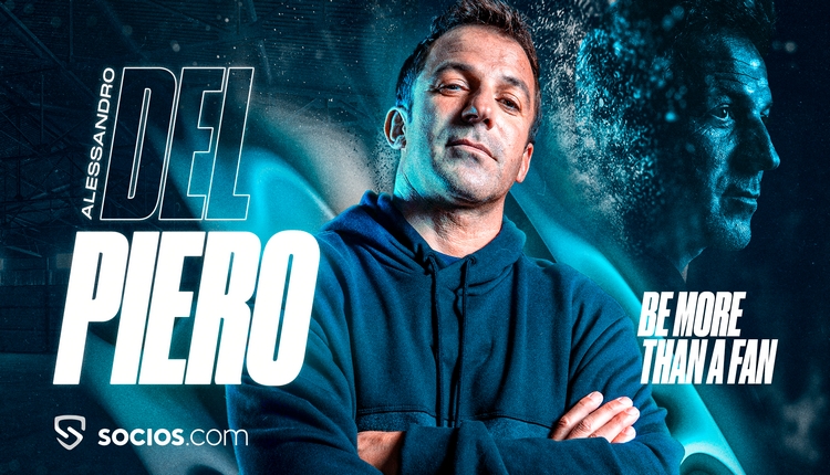 La leggenda italiana Del Piero diventa la nuova star della pubblicità di Socios.com