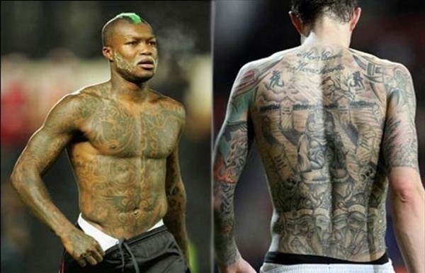 'En kötü futbolcu dövmeleri