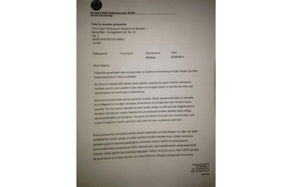 'UEFA VE TFF PAZARLIĞI - BELGELER