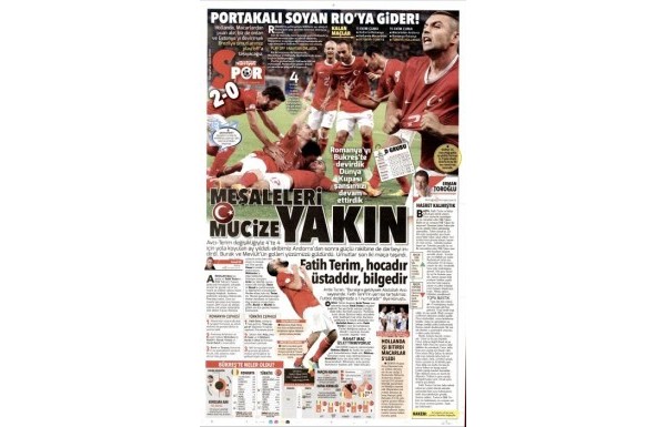 'Romanya zaferi manşetlerde