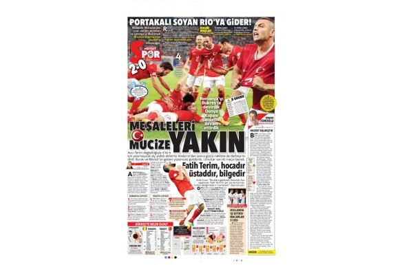 Manşetlerde milli coşku