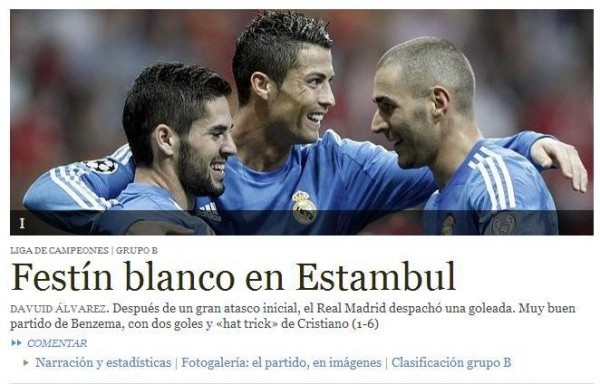 'Dış basında Galatasaray-Real Madrid maçı