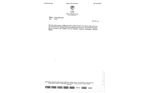 'TFF'den Fenerbahçe'ye cevap