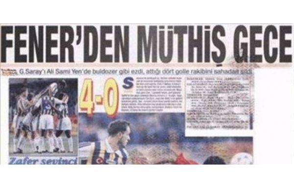 8 Eylül 1996 Galatasaray-Fenerbahçe: 0-4