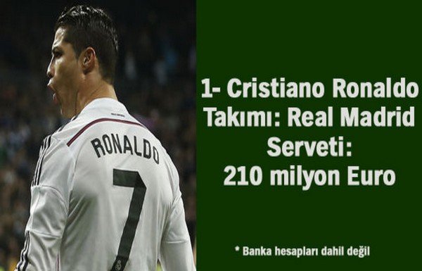 'İşte dünyanın en zengin 10 futbolcusu