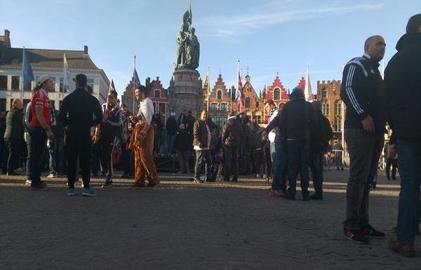 'Brugge sokakları siyah beyaz