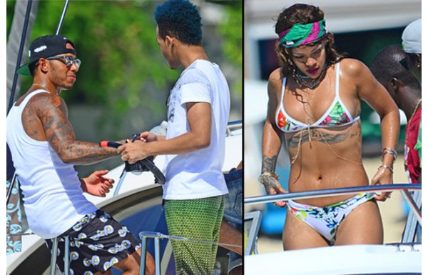 Rihanna ve Hamilton tatilde