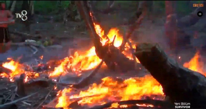 'Survivor'da korku dolu anlar! Yangın çıktı...