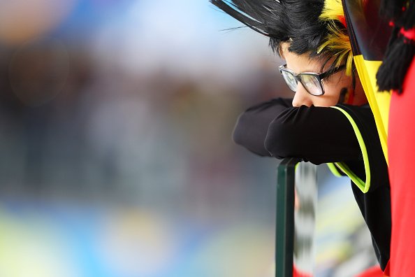 Belçika tribünlerinden renkli görüntüler