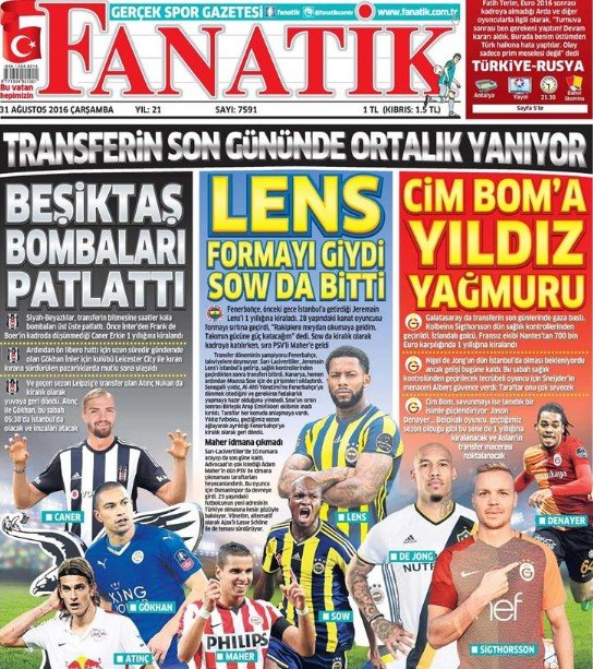 Gazetelerde günün manşetleri - Gazete Oku (31 Ağustos 2016)