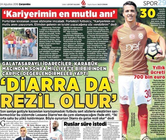 Gazetelerde günün manşetleri - Gazete Oku (24 Ağustos 2016)