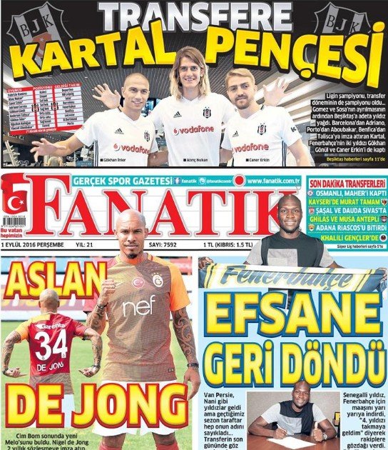 Gazetelerde günün manşetleri - Gazete Oku (1 Eylül 2016)