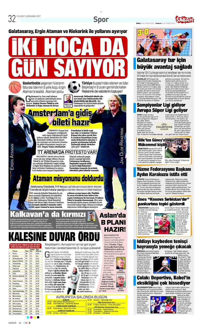 Gazete manşetleri - Gazete Oku (8 Şubat 2017)