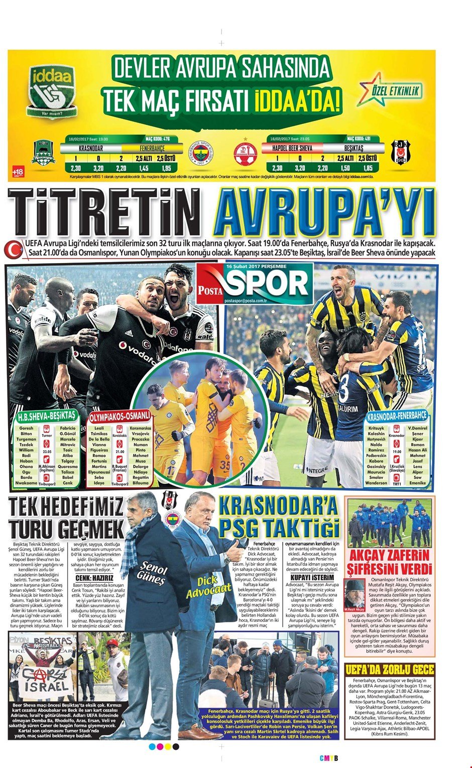 Gazete manşetleri - Gazete Oku (16 Şubat 2017)