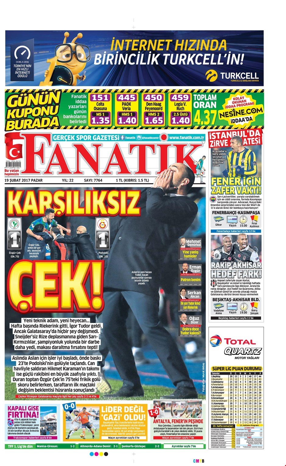 Gazete manşetleri - Gazete Oku (19 Şubat 2017)