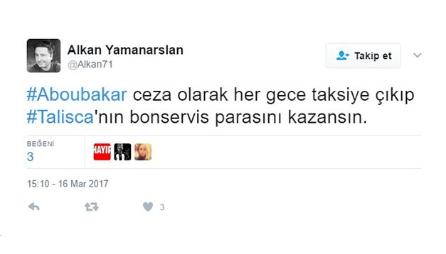 'Aboubakar'a tepkiler: 