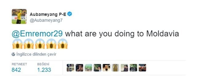 Aubameyang’ın twiti