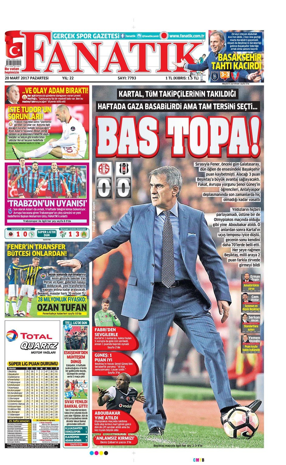 Gazete manşetleri - Gazete Oku (20 Mart 2017 Pazartesi)