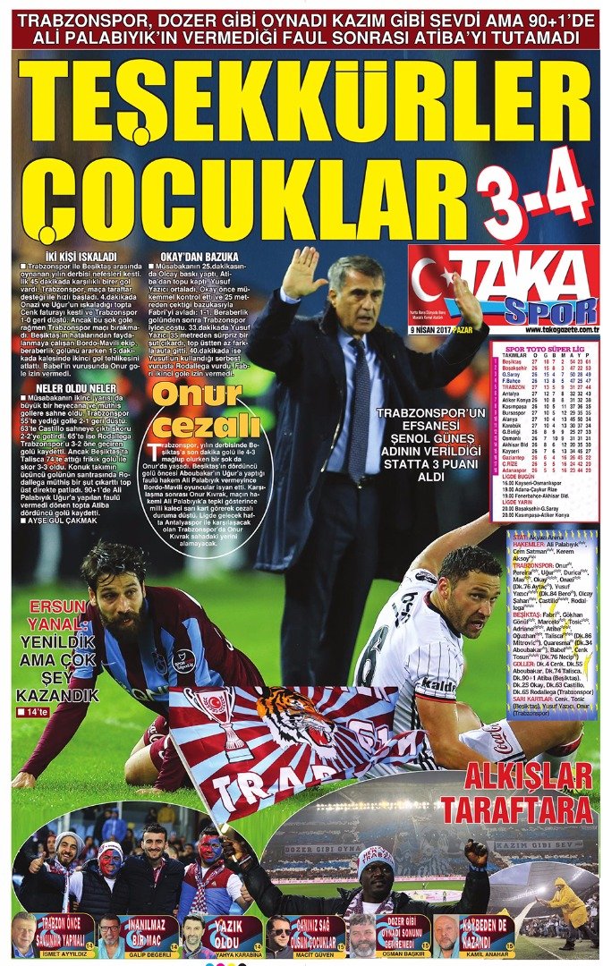 'Trabzon yerel basınından Trabzonspor - Beşiktaş manşetleri