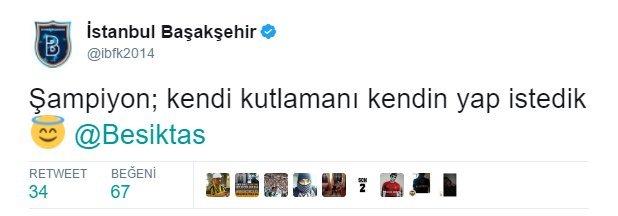 Başakşehir’den Beşiktaş’a gönderme