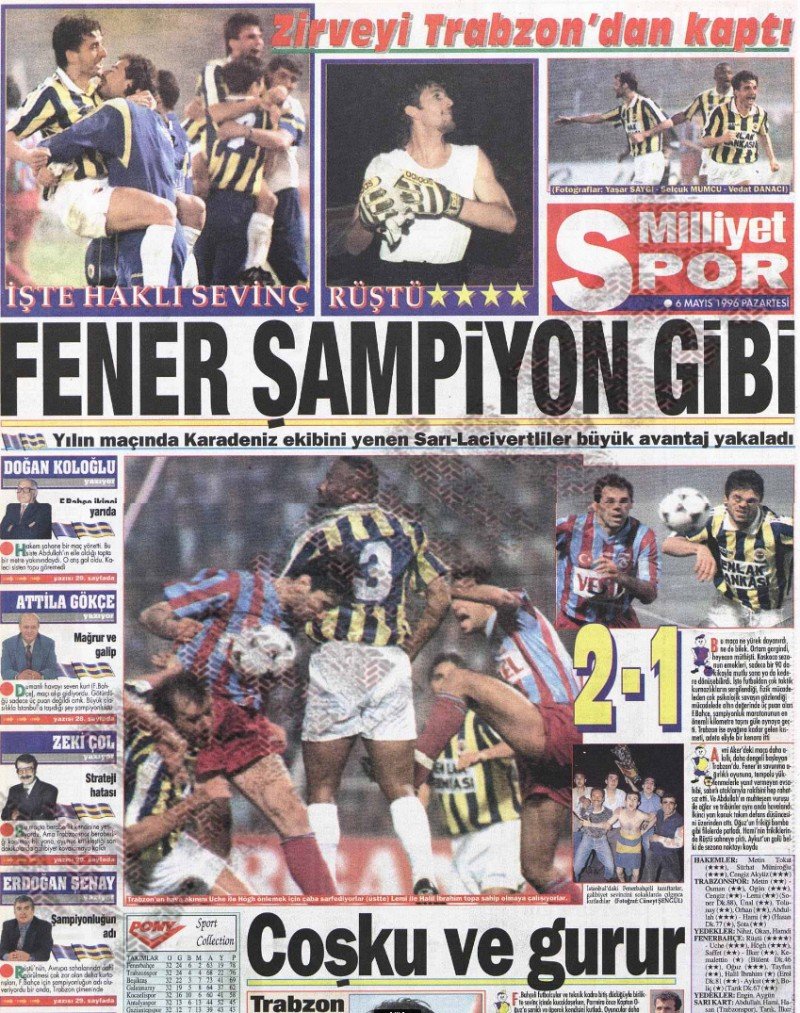 Trabzonspor 1-2 Fenerbahçe 1995-1996