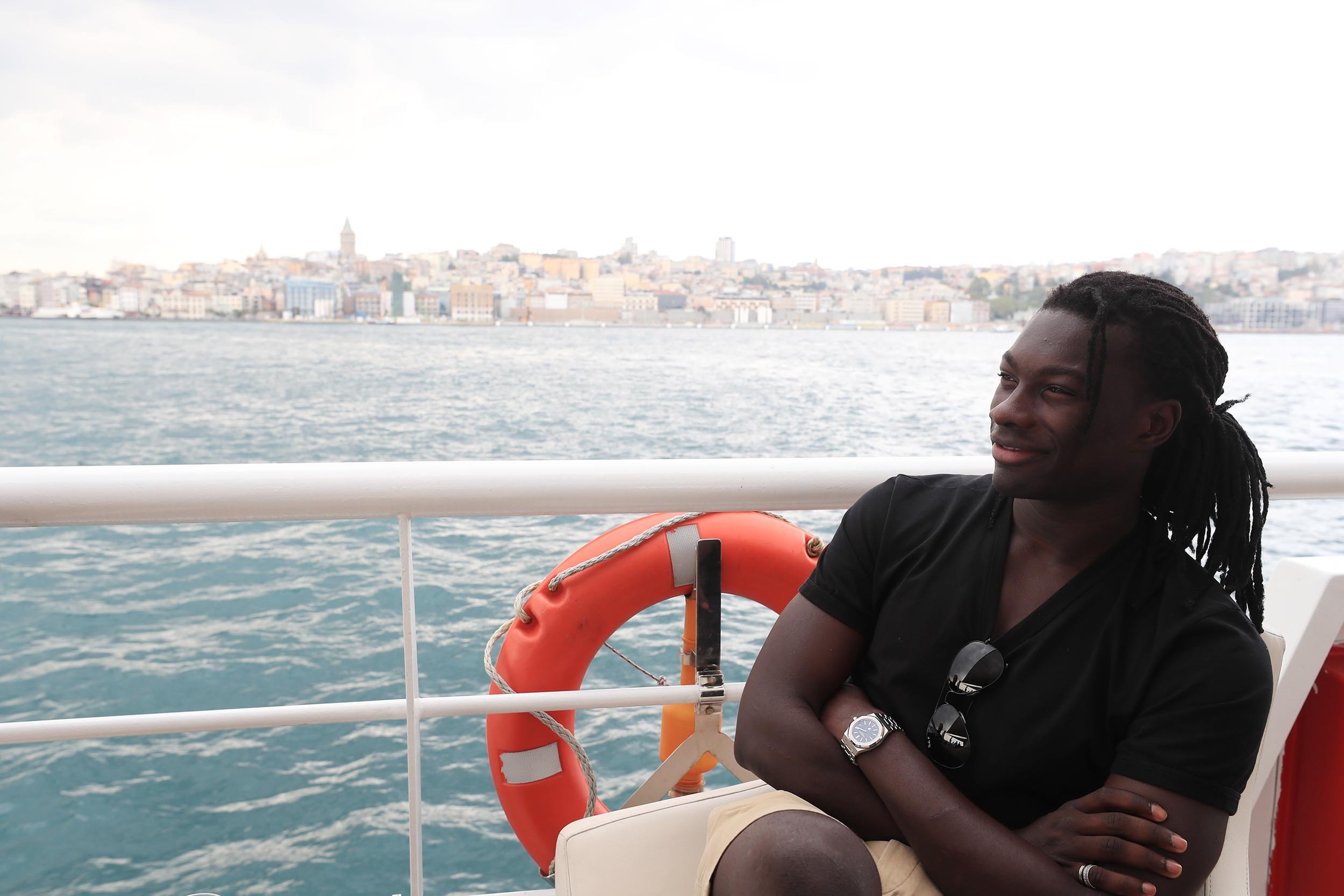 Galatasaray'ın boğazdaki tekne turundan keyifli kareler