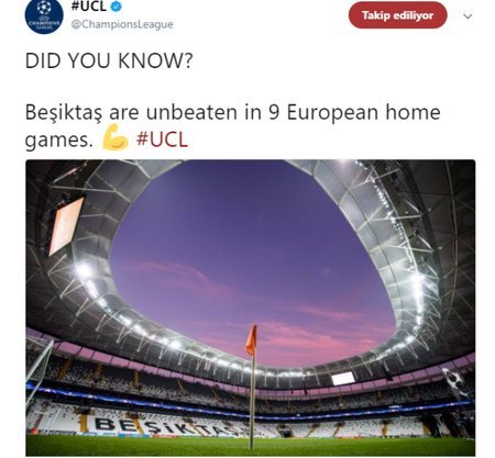 Şampiyonlar Ligi’nden Vodafone Park hatırlatması
