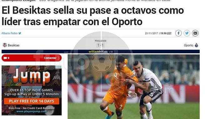 MARCA: BEŞİKTAŞ VE PEPE BİR ÜST TURDA