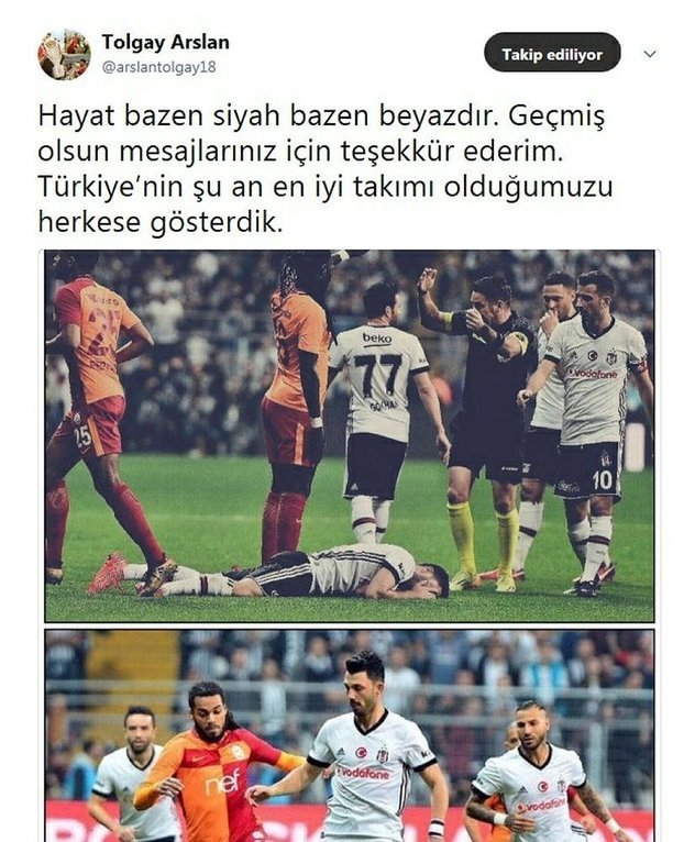 Tolgay’dan teşekkür mesajı