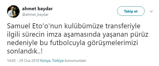 İŞTE O TWEET