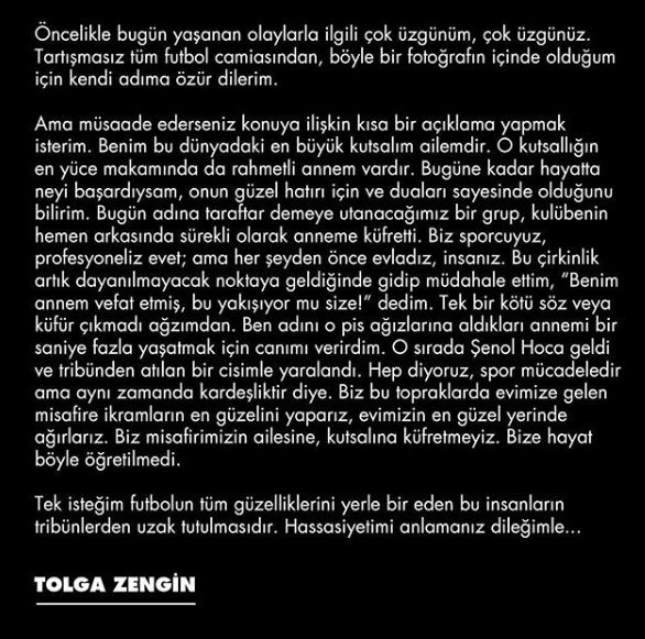 Tolga Zengin’den Fenerbahçe maçı açıklaması