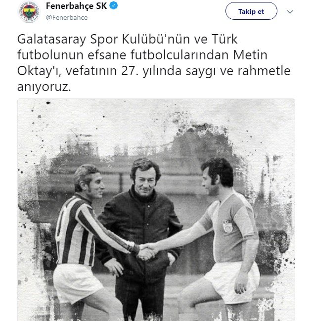 <h2>Fenerbahçe’den Metin Oktay paylaşımı!</h2>