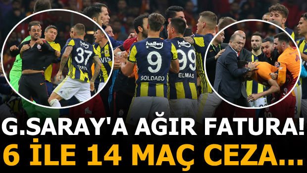 'Flaş! Galatasaray'a ağır fatura! 6 ile 14 maç ceza