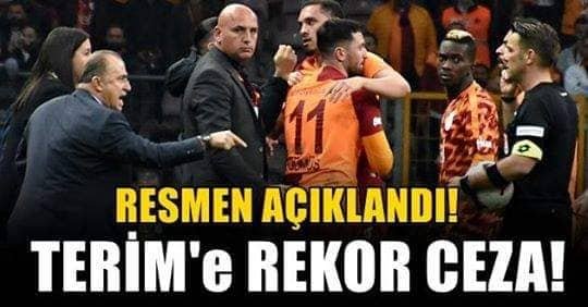 'Resmen açıklandı! Fatih Terim'e rekor ceza
