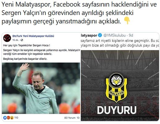 <h2>YENİ MALATYASPOR’DAN SERGEN YALÇIN AÇIKLAMASI</h2>