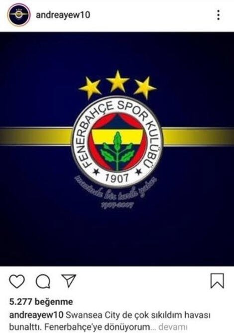 <h2>’’FENERBAHÇE’YE GERİ DÖNÜYORUM’’</h2>