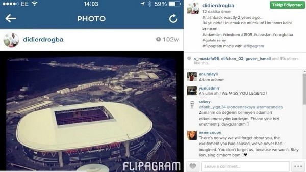 Drogba'dan Galatasaray paylaşımı
