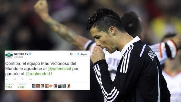 Coritiba'dan Valencia'ya teşekkür