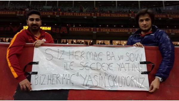Galatasaray taraftarından ''Yasin''li gönderme