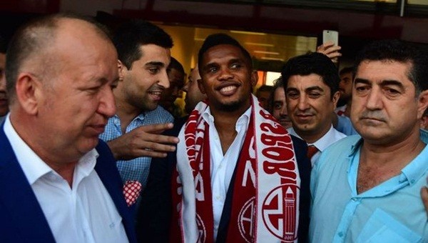 Antalyasporlu oyuncuların Eto'o heyecanı