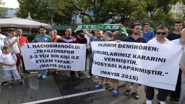 Trabzonspor taraftarlarından şike protestosu