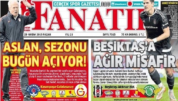Bugünün Gazete manşetleri (29 Kasım 2015)
