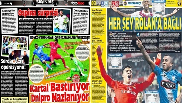 Spor gazetelerinde günün manşetleri! (3 Ocak 2016)