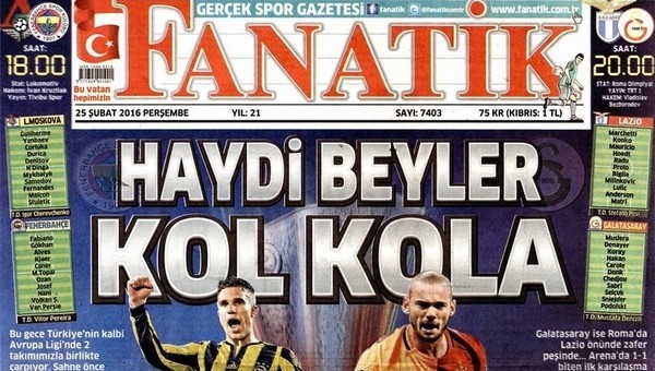 Gazetelerde günün manşetleri (25 Şubat 2016)