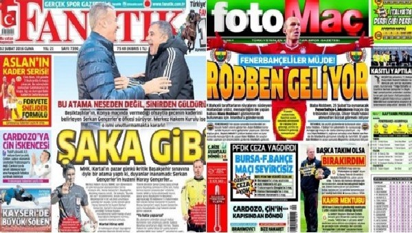 Spor gazeteleri oku - Spor gazete manşetleri (Fanatik, Fotomaç, AMK gazeteleri - 12 Şubat 2016)