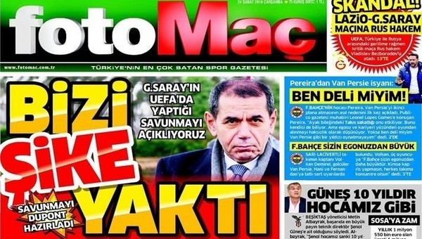 Spor gazetelerinde günün manşetleri (24 Şubat 2016)