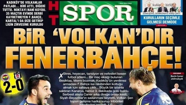 'Bir 'Volkan'dır Fenerbahçe'