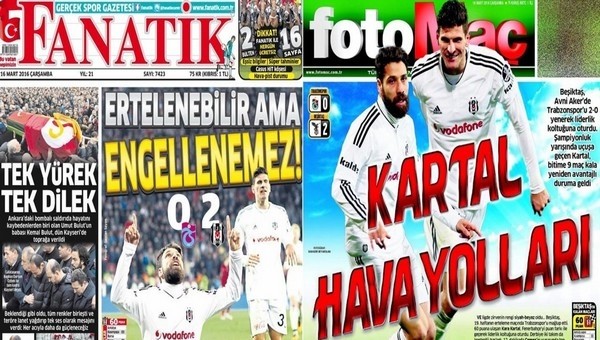 Spor gazeteleri oku - Spor gazete manşetleri (Fanatik, Fotomaç, AMK gazeteleri - 16 Mart 2016)