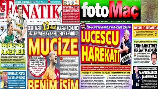Gazetelerde günün manşetleri (29 Mart 2016)