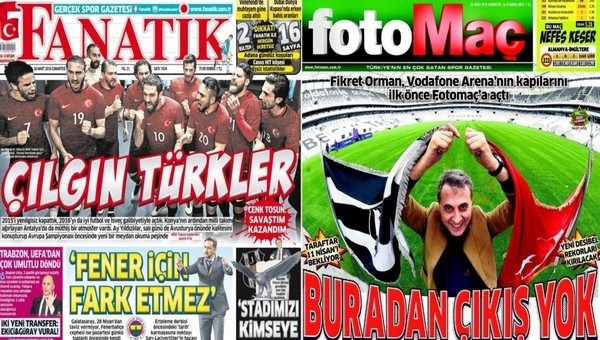 Spor gazetelerinde günün manşetleri (26 Mart 2016)